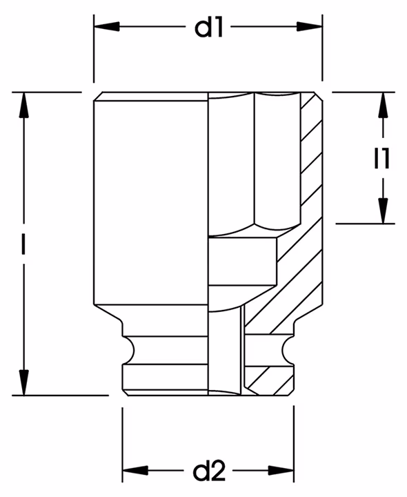 Slagmoersleuteldop 3/4", 6-kant, ELORA-791 A van het merk ELORA uit de categorie slagmoersleuteldop 3/4"