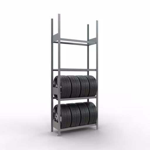Figuur nr. 11 van het artikel basisrek, wielen-/bandenrek, 2750 x 1050 x 400 mm, verzinkt, 4 opslagniveaus met 150 kg vakbelasting per niveau uit de productgroep legbordstellingen van Schulte Lagertechnik