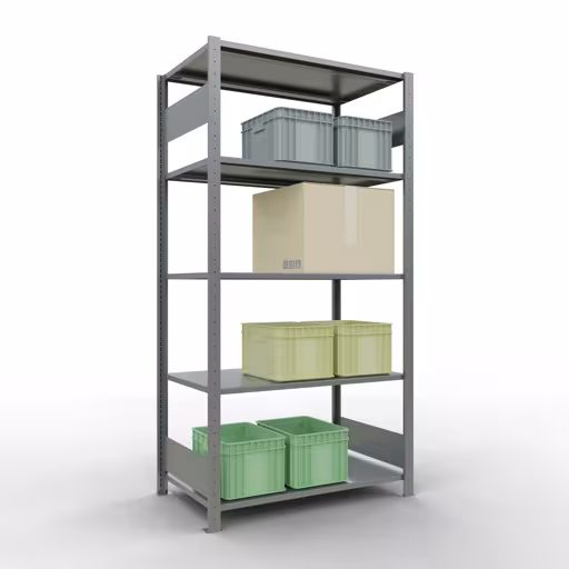 Productafbeelding nr. 12 van het artikel basisplank, legbord, insteeksysteem MULTIplus85, 2000 x 1000 x 600 mm (HxBxD), 5 legborden, lengtestangen, verzinkt Figuur nr. 12 van het artikel basisrek, legplank-insteeksysteem MULTIplus85, 2000 x 1000 x 600 mm, 5 legborden, verzinkt uit de productgroep insteeksysteem van het merk Schulte Lagertechnik.