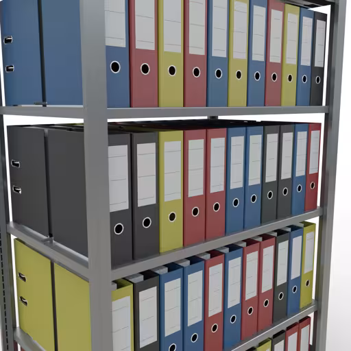 Afbeelding nr. 12 van het artikel, kantoorrekken, insteeksysteem MULTIplus150, 2000 x 1000 x 600 mm, 6 legborden, verzinkt, met middenaanslag uit de productgroep kantoorrekken van Schulte Lagertechnik