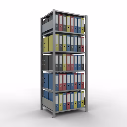 Productafbeelding nr. 12 van het artikel basisplank, kantoorplank, insteeksysteem MULTIplus150, 2000 x 750 x 600 mm, 6 planken, lengtestangen, verzinkt, zonder middenaanslag Afbeelding nr. 12 van het artikel, kantoorrekken, insteeksysteem MULTIplus150, 2000 x 750 x 600 mm, 6 legborden, verzinkt, zonder middenaanslag uit de productgroep kantoorrekken van Schulte Lagertechnik