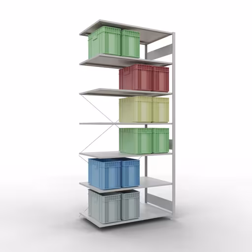 Insteeksysteem opzetplank 3000x1300x800 mm, type 150 kg, lichtgrijs met GTIN 4004514293602 Insteeksysteem opzetplank 3000x1300x800 mm, type 150 kg, lichtgrijs van Schulte Lagertechnik met het artikelnr. 32687-130