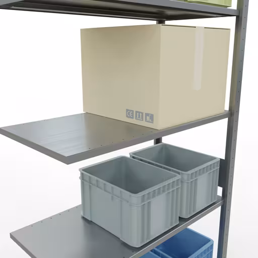 Aanbouwrekken, rekken, insteeksysteem MULTIplus150, 3000 x 1000 x 500 mm, 7 legborden, lengtestangen, verzinkt van Schulte Lagertechnik uit het assortiment insteeksysteem