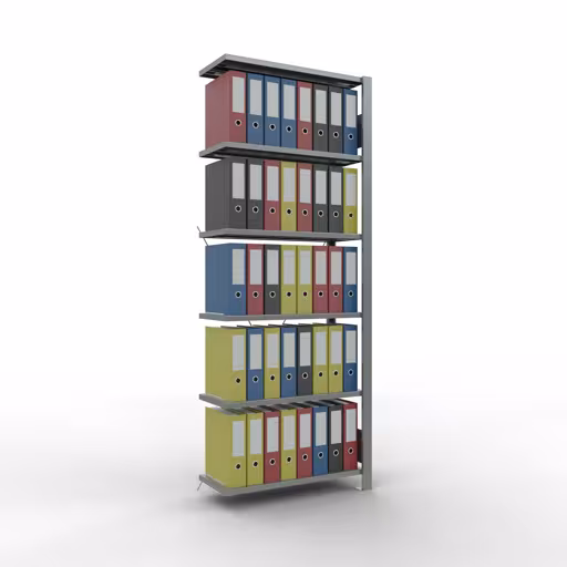 Productafbeelding nr. 11 van het artikel Aanbouwstelling, kantoorstelling, insteeksysteem MULTIplus85, 2000 x 750 x 300 mm, 6 legborden, kruisschoor, verzinkt, zonder aanslaglijst Afbeelding nr. 11 van het artikel, kantoorrekken, insteeksysteem MULTIplus85, 2000 x 750 x 300 mm, 6 legborden, verzinkt, zonder aanslaglijst uit de productgroep kantoorrekken van Schulte Lagertechnik