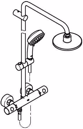 GROHE Tempesta C 160 douchesysteem 27922 met thermostaat 390 mm douchearm chroom