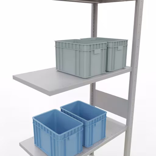 Aanbouwrekken, legborden, insteeksysteem MULTIplus150, 3000 x 750 x 400 mm (HxBxD), 7 legborden, lengtestangen, RAL 7035 lichtgrijs met de GTIN 4004514292940 Aanbouwrekken, legbordstellingen, insteeksysteem MULTIplus150, 3000 x 750 x 400 mm, 7 legborden, lengtestangen, RAL 7035 lichtgrijs van Schulte Lagertechnik met artikelnr. 32647-75-LR