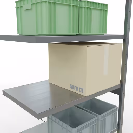 Aanbouwrekken, legborden, insteeksysteem MULTIplus250, 2500 x 1000 x 600 mm (HxBxD), 6 legborden, kruisschoor, verzinkt met art.nr. 12966 Aanbouwrekken, rekken, insteeksysteem MULTIplus250, 2500 x 1000 x 600 mm, 6 legborden, kruisschoor, verzinkt van Schulte Lagertechnik uit de categorie insteeksystemen