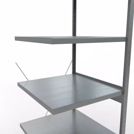 Figuur nr. 14 van het artikel aanbouwrekken, legbordstellingen, insteeksysteem MULTIplus250, 2500 x 750 x 800 mm, 6 legborden, kruisschoor, verzinkt uit de productgroep insteeksysteem van Schulte Lagertechnik.