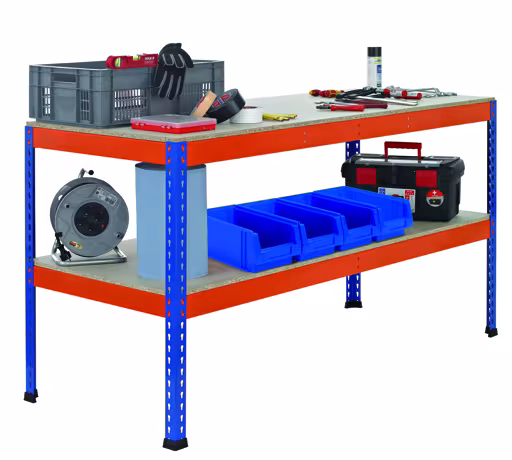 Z1 paktafel, 990 x 1841 x 1230 mm, blauw/oranje, voor tafelniveau 320 kg van Schulte Lagertechnik met artikelnr. 18000-A14