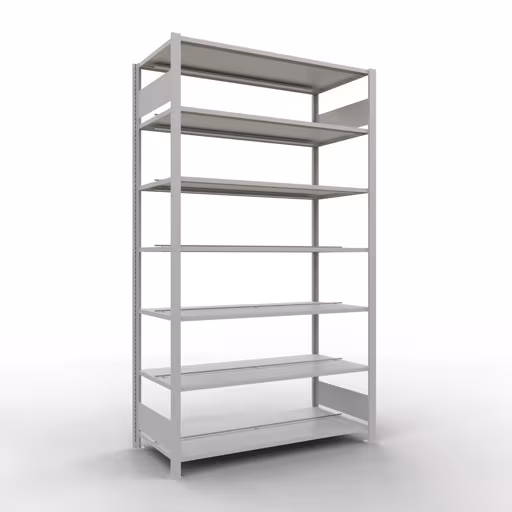 Figuur nr. 13 van het artikel Basisplank, kantoorplank MULTIplus150 insteeksysteem, 2300 x 1300 x 600 mm, 7 planken, met middenaanslag, lichtgrijs uit de productgroep kantoorplanken van het merk Schulte Lagertechnik.