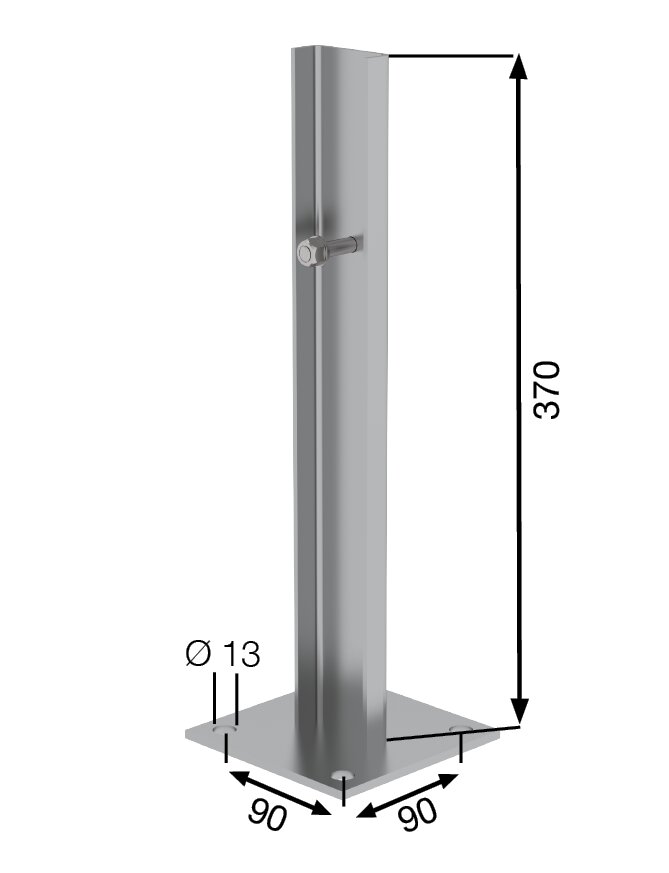 Munk vloer montageplaat voor verticale ladders gegalvaniseerd staal