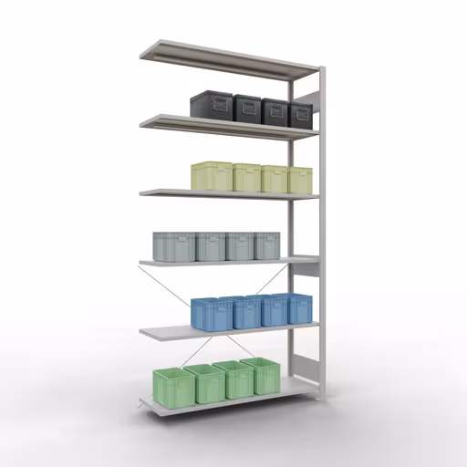 Insteeksysteem aanbouwplank 2500x1300x400 mm, type 150 kg, lichtgrijs van Schulte Lagertechnik uit de categorie insteeksysteem