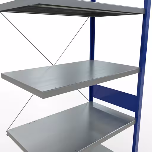 Afbeelding nr. 15 van het artikel aanbouwrekken, legbordstellingen, insteeksysteem MULTIplus330, 3000 x 1000 x 600 mm, 7 legborden, kruisschoor, RAL 5010 gentiaanblauw/verzinkt uit de productgroep insteeksysteem van Schulte Lagertechnik.