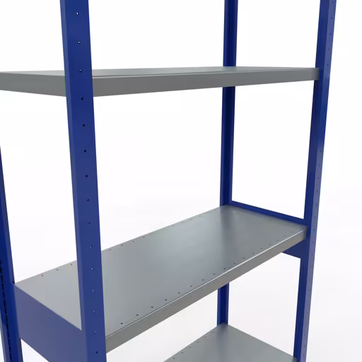 Basisplank, legbord, insteeksysteem MULTIplus250, 3000 x 1000 x 400 mm, 7 legborden, RAL 5010 gentiaanblauw/verzinkt van Schulte Lagertechnik met artikelnr. 12942-LR-B