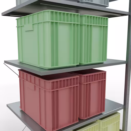 Figuur nr. 8 van het artikel aanbouwrekken, legbordstellingen, insteeksysteem MULTIplus150, 2000 x 1000 x 800 mm, 5 legborden, verzinkt uit de insteeksysteem productgroep van Schulte Lagertechnik.