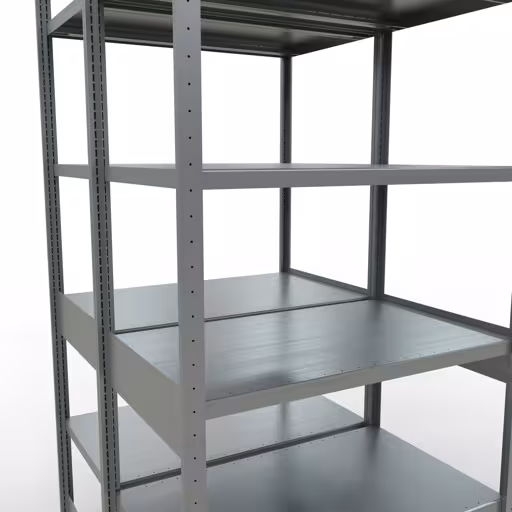 Andere weergave van het artikel Basisplank, dubbele plank, legplank-insteeksysteem MULTIplus250, 2500 x 1000 x (2x600) mm, 2x6 legborden, lengtestangen, verzinkt uit de categorie legborden