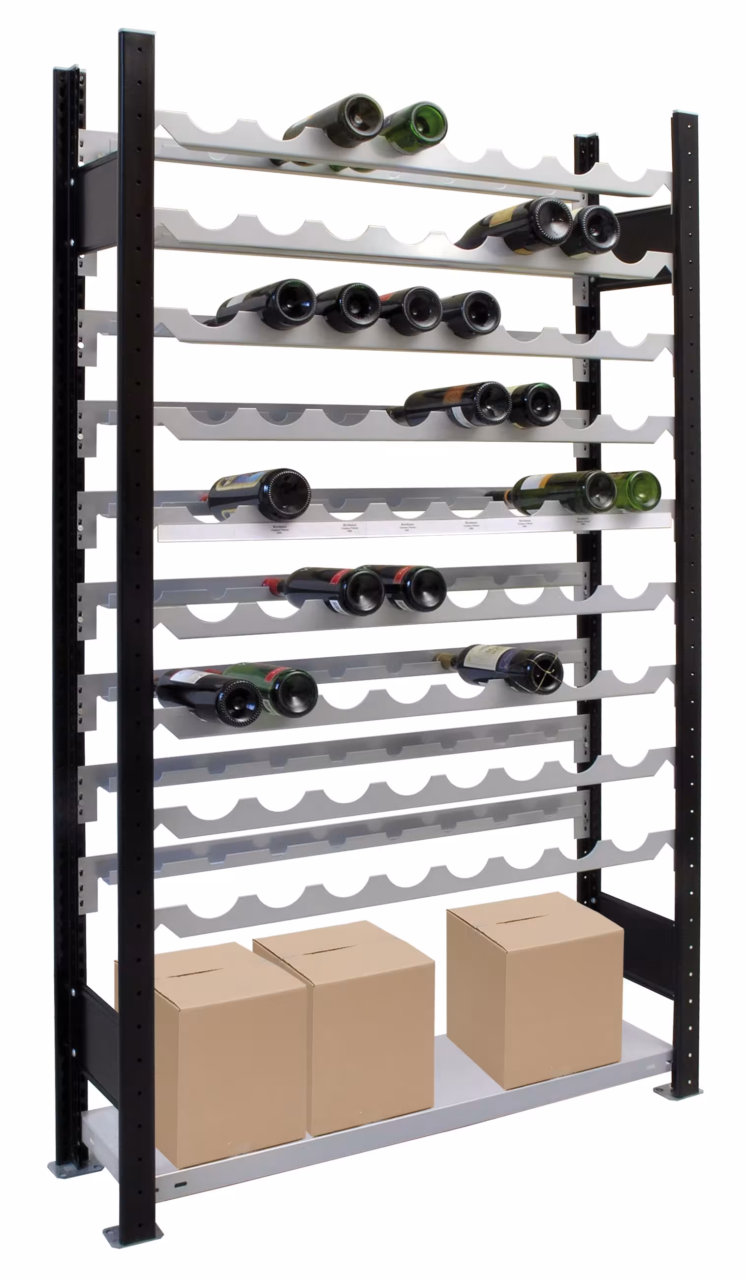SCHULTE Regalwelt wijninsteeksysteem, 180x100x25 cm, zwart-zilver van het merk Schulte Regalwelt uit het assortiment schappenplanken