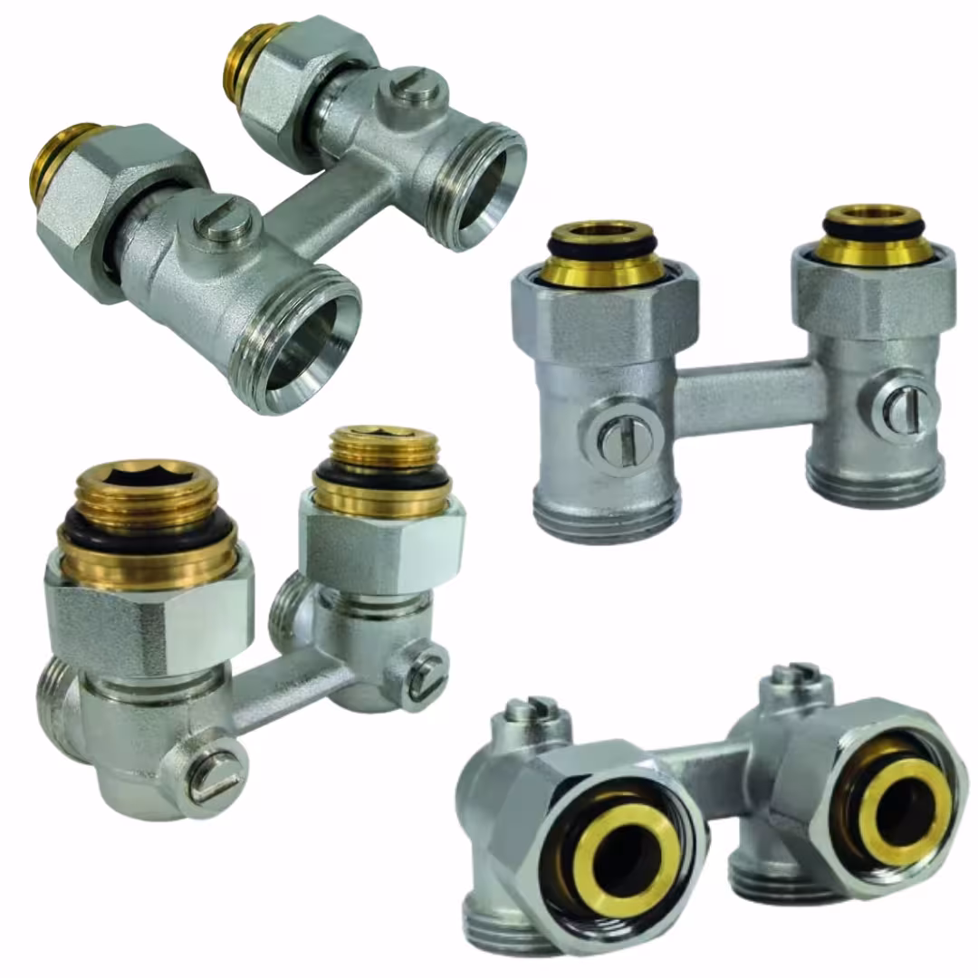 Hahnblockhoek en doorgang van Puteus Tapblokhoek en doorgang uit de categorie gelede pijpklemmen