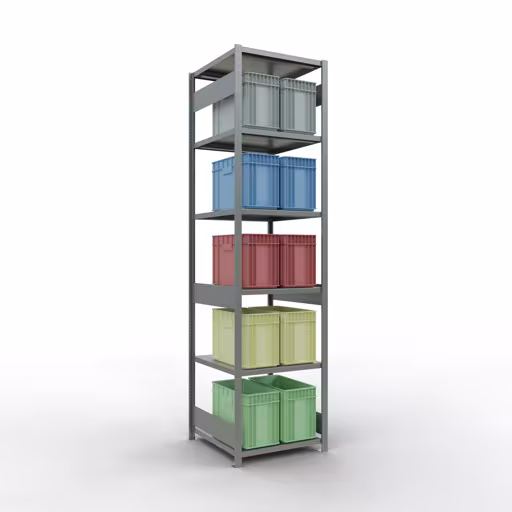 Figuur nr. 14 van het artikel basisrek, legplank, insteeksysteem MULTIplus250, 3000 x 750 x 800 mm, 7 legborden, lengtestangen, verzinkt uit de insteeksysteem productgroep van Schulte Lagertechnik.