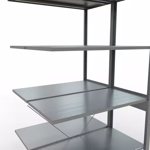 Aanbouwrekken, dubbele rekken, rekkensysteem MULTIplus150, 2500 x 1000 x (2x500) mm, 2x6 planken, verzinkt van Schulte Lagertechnik uit de categorie rekken