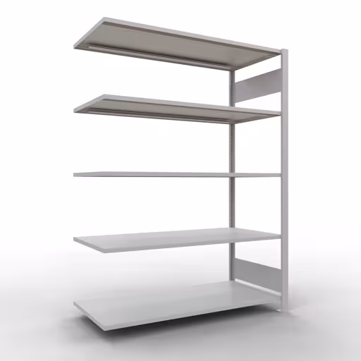 Figuur nr. 13 van het artikel aanbouwrekken, kantoorrekken, insteeksysteem MULTIplus150, 1800 x 1300 x 600 mm, 5 planken, zonder middenaanslag, lichtgrijs uit de productgroep kantoorrekken van het merk Schulte Lagertechnik.