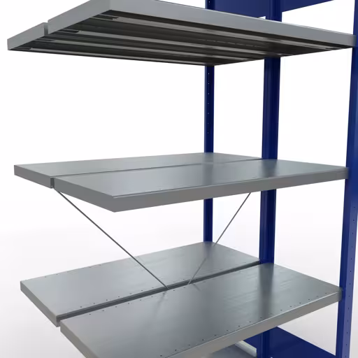 Aanbouwrekken, dubbele rekken, rekkensysteem MULTIplus250, 2000 x 1000 x (2x400) mm, 2x5 planken, RAL 5010 gentiaanblauw van Schulte Lagertechnik uit de categorie rekken