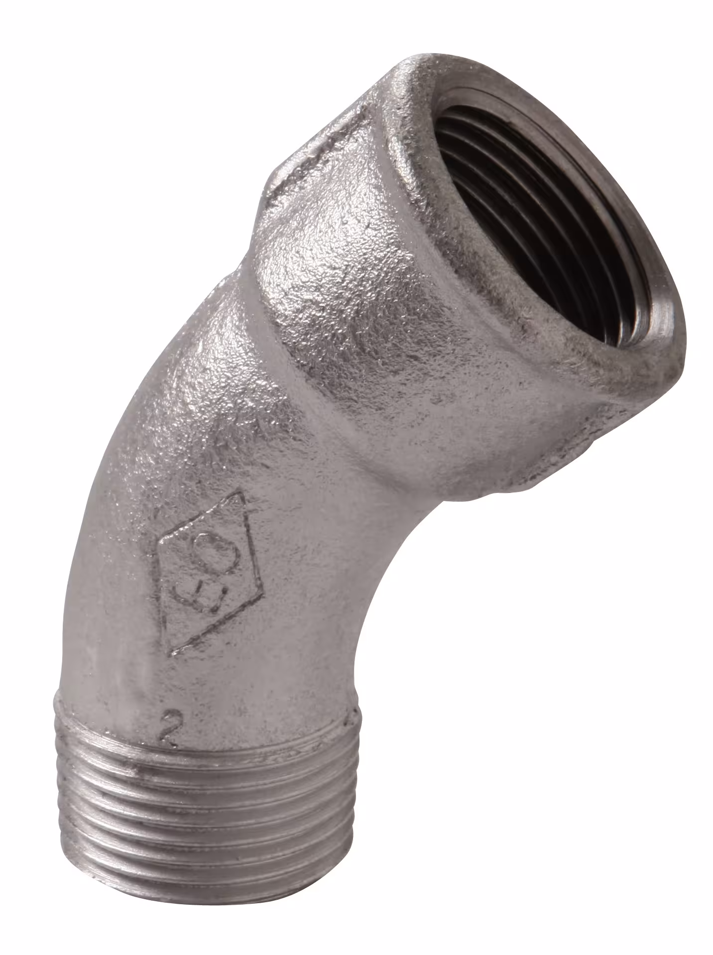 Bocht nr. 40 binnen/buiten 45 graden 1 1/4" inch van smeedbaar gietijzer, verzinkt van Atusa ATUSA gietijzeren bocht nr. 40 I/A, gietijzeren fittingen, art.nr. 04005006