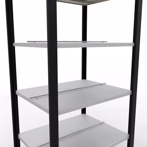 , kantoorrekken, insteeksysteem MULTIplus150, 2000 x 750 x 600 mm, 6 planken, met middenaanslag, zwart/lichtgrijs van Schulte Lagertechnik uit het assortiment kantoorrekken