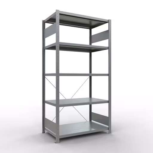 Andere weergave van het artikel basisplank, legbord, insteeksysteem MULTIplus250, 2000 x 1000 x 600 mm, 5 legborden, kruisschoor, verzinkt uit de categorie insteeksysteem