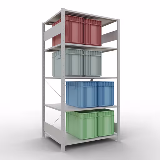 Productafbeelding nr. 12 van het artikel basisplank, legbord, insteeksysteem MULTIplus150, 2000 x 1000 x 800 mm (HxBxD), 5 legborden, kruisschoor, RAL 7035 lichtgrijs Figuur nr. 12 van het artikel basisplank, legbord, insteeksysteem MULTIplus150, 2000 x 1000 x 800 mm, 5 legborden, kruisschoor, RAL 7035 lichtgrijs uit de productgroep insteeksysteem van Schulte Lagertechnik.