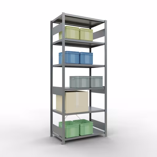 Andere weergave van het artikel Basisplank, legbord, insteeksysteem MULTIplus250, 2500 x 1000 x 600 mm (HxBxD), 6 legborden, kruisschoor, verzinkt Andere weergave van het artikel Basisplank, legbord, insteeksysteem MULTIplus250, 2500 x 1000 x 600 mm, 6 legborden, kruisschoor, verzinkt uit de categorie insteeksysteem