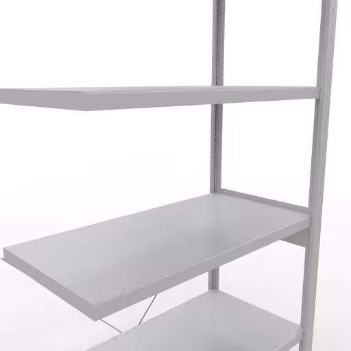 Figuur nr. 12 van het artikel aanbouwrekken, legbordstellingen, insteeksysteem MULTIplus330, 2500 x 1000 x 500 mm, 6 legborden, kruisschoor, RAL 7035 lichtgrijs uit de productgroep insteeksysteem van Schulte Lagertechnik