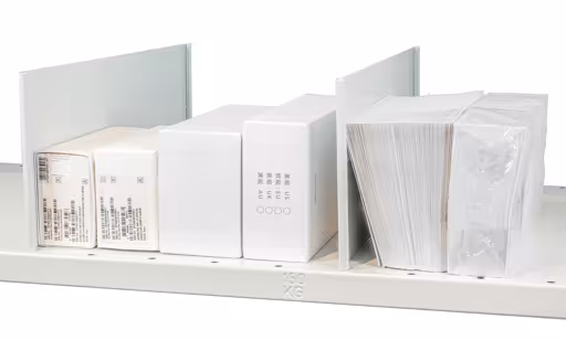 Andere weergave van het artikel Vrijstaande uitneembare scheidingsplaat, 800 x 140 mm (D x H), RAL 7035 lichtgrijs voor MULTIplus150 planken uit de categorie legborden