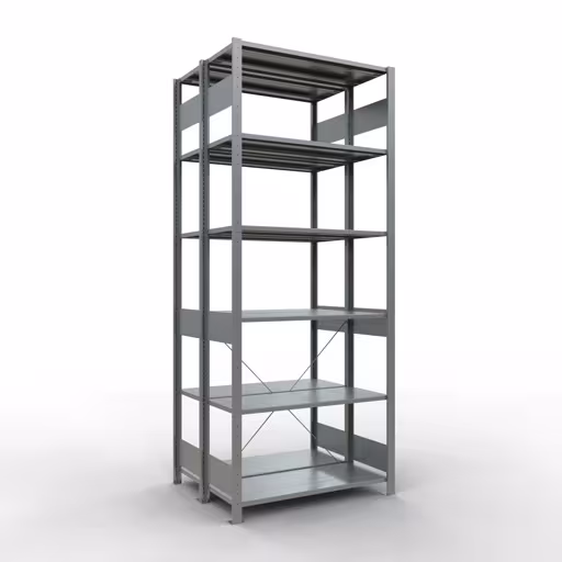 Afbeelding nr. 9 van het artikel basisrek, dubbel legbord, legbordinsteeksysteem MULTIplus150, 2500 x 1000 x (2x400) mm, 2x6 legborden, verzinkt uit de productgroep legbordstellingen van Schulte Lagertechnik