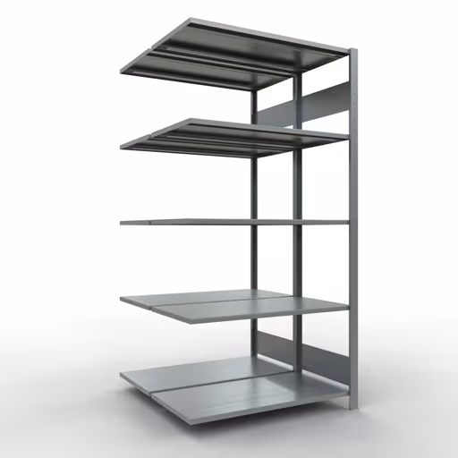 Afbeelding nr. 11 van het artikel aanbouwrekken, dubbele rekken, stellingrekken, insteeksysteem MULTIplus150, 2000 x 1000 x (2x500) mm, 2x5 planken, verzinkt uit de stellingstelling productgroep van Schulte Lagertechnik