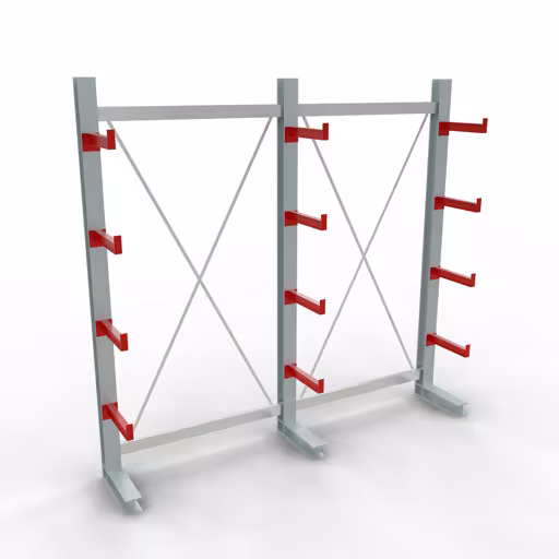 K 3000 compleet legbord, eenzijdig, 2500 x 2600 x 400 mm, RAL 7001 / RAL 3000, 5 opslagniveaus, K3000 voor middelzware goederen, art.nr. 27703