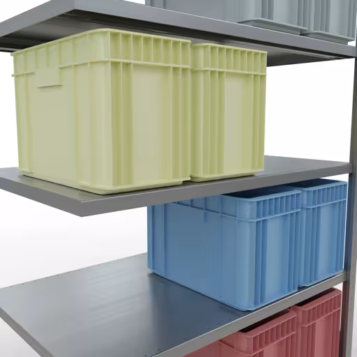 Productafbeelding nr. 15 van het artikel Aanbouwrekken, legbordstellingen, insteeksysteem MULTIplus250, 2000 x 1300 x 800 mm (HxBxD), 5 legborden, lengtestangen, verzinkt Afbeelding nr. 15 van het artikel aanbouwrekken, legbordstellingen, insteeksysteem MULTIplus250, 2000 x 1300 x 800 mm, 5 legborden, lengtestangen, verzinkt uit de productgroep insteeksysteem van Schulte Lagertechnik