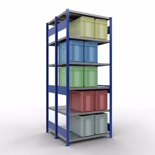 Extra afbeelding van het artikel Basisplank, dubbele plank, plankinsteeksysteem MULTIplus250, 2500 x 1000 x (2x500) mm, 2x6 planken, lengtestangen, RAL 5010 gentiaanblauw uit dubbele planken
