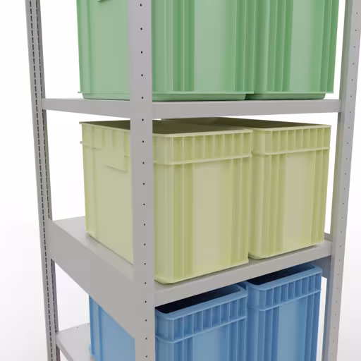 Productafbeelding nr. 15 van het artikel basisplank, legbord, insteeksysteem MULTIplus250, 2500 x 750 x 800 mm, 6 legborden, lengtestangen, RAL 7035 lichtgrijs Figuur nr. 15 van het artikel basisplank, legbord, insteeksysteem MULTIplus250, 2500 x 750 x 800 mm, 6 legborden, lengtestangen, RAL 7035 lichtgrijs uit de productgroep insteeksysteem van Schulte Lagertechnik.