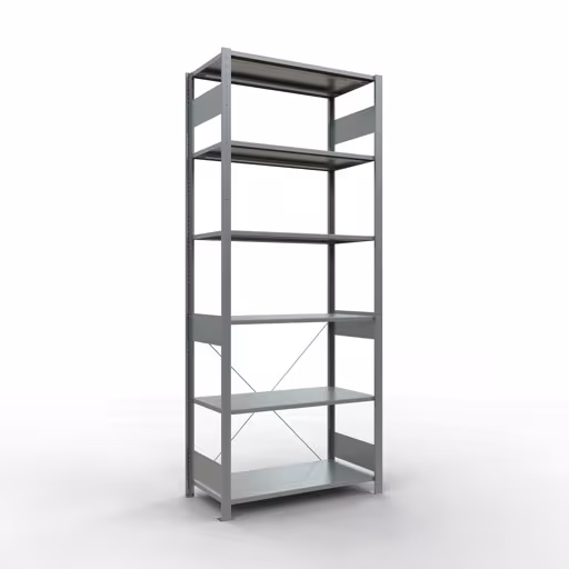 Basisplank, legbord, insteeksysteem MULTIplus85, 2500 x 1000 x 500 mm, 6 legborden, verzinkt van het merk Schulte Lagertechnik uit het assortiment insteeksysteem