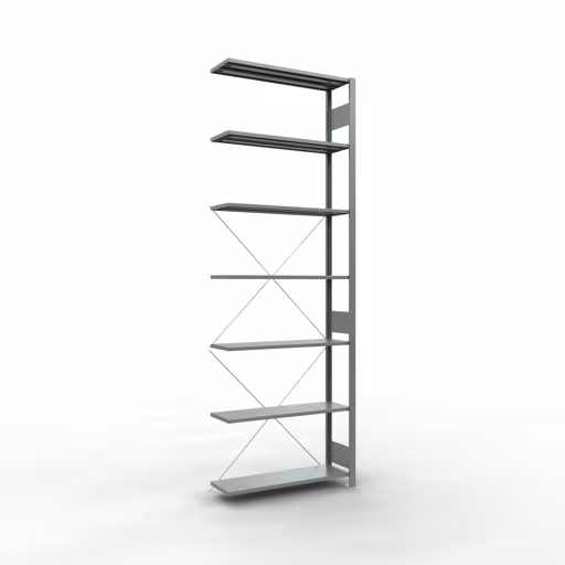 Aanbouwrek, stelling, insteeksysteem MULTIplus150, 3000 x 1000 x 300 mm, 7 legborden, verzinkt van het merk Schulte Lagertechnik uit het assortiment insteeksysteem