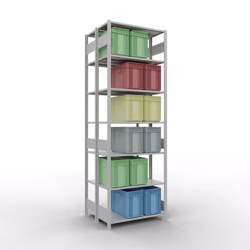 Productafbeelding nr. 16 van het artikel basisplank, dubbele plank, legbord insteeksysteem MULTIplus150, 3000 x 1000 x (2x400) mm, 2x7 legborden, RAL 7035 lichtgrijs uit het assortiment legborden van Schulte Lagertechnik