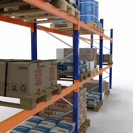 Extra afbeelding bij het artikel Palletstelling 3 velden van elk 2700 mm - 4000x1100mm, HxD, 18 spijlen (1500kg) vanaf palletgewicht tot 500kg
