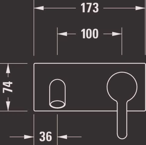 Technische Zeichnung 4059790 Duravit C.1 monoknop wastafelmengkraan, inbouwuitloop 225 mm, zonder bedieningshendel, chroom Hansgrohe