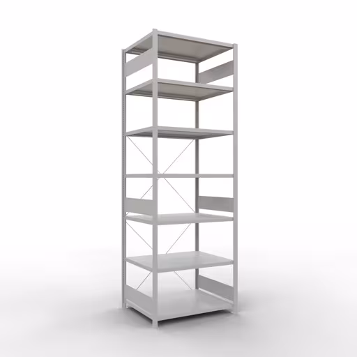 Figuur nr. 14 van het artikel basisplank, legbord, insteeksysteem MULTIplus330, 3000 x 1000 x 800 mm, 7 legborden, kruisschoor, RAL 7035 lichtgrijs uit de productgroep insteeksysteem van Schulte Lagertechnik.