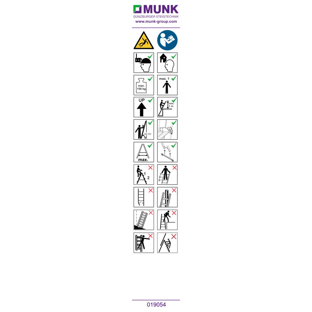 Munk waarschuwingssticker voor multifunctionele ladders, sticker 19054 uit de categorie multifunctionele ladders, multifunctionele ladders met artikelnummer 019228