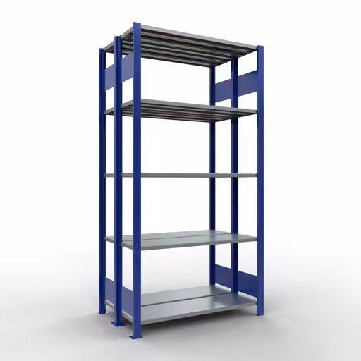 Basisplank, dubbele plank, plankplank, insteeksysteem MULTIplus150, 2000 x 1000 x (2x300) mm, 2x5 planken, lengtestangen, RAL 5010 gentiaanblauw van Schulte Lagertechnik met het artikelnr. 33130-B