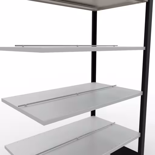 Afbeelding nr. 9 van het artikel aanbouwrekken, kantoorrekken, insteeksysteem MULTIplus150, 2000 x 1000 x 600 mm, 6 planken, lengtestangen, met middenaanslag, zwart/lichtgrijs uit de productgroep kantoorrekken van Schulte Lagertechnik.