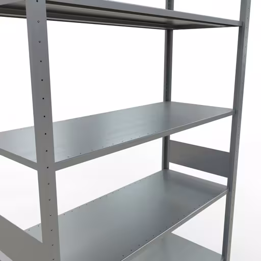 Basisplank, legbord, insteeksysteem MULTIplus150, 3000 x 1300 x 500 mm (HxBxD), 7 legborden, lengtebalk, verzinkt met artikelnr. 12752-130-LR Basisplank, legbord, insteeksysteem MULTIplus150, 3000 x 1300 x 500 mm, 7 legborden, lengtestangen, verzinkt van Schulte Lagertechnik uit de categorie insteeksysteem
