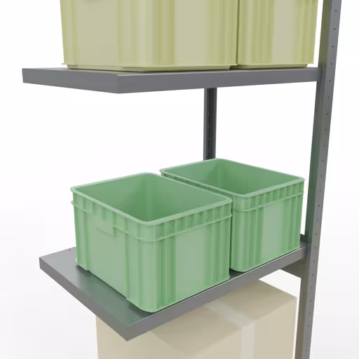 Afbeelding nr. 11 van het artikel aanbouwrekken, legbordstellingen, insteeksysteem MULTIplus250, 3000 x 750 x 500 mm, 7 legborden, verzinkt uit de productgroep insteeksysteem van het merk Schulte Lagertechnik